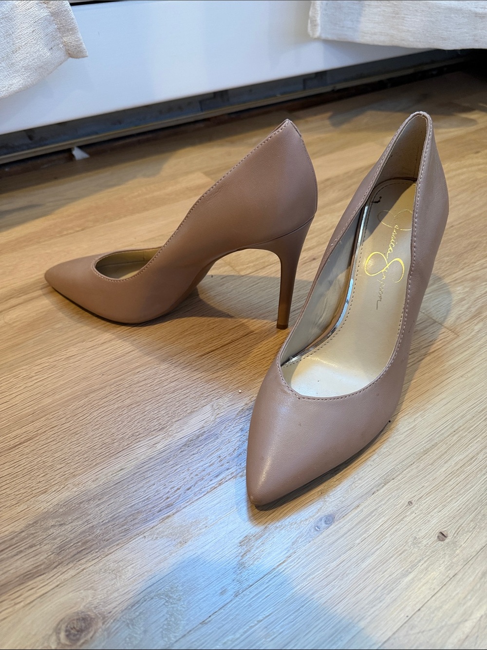 Jessica Simpson Nude-Taupe Pointed Toe Stiletto Pumps
